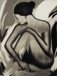 Lydia Schrögendorfer, Frauenakt, 30 x 40 cm, Kohlezeichnung