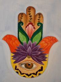 Piroska Szollar, Auge der Fatima, 40 x 40 cm, Öl auf Leinwand